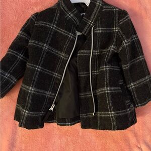 Stylish Black Plaid Kids Jacket